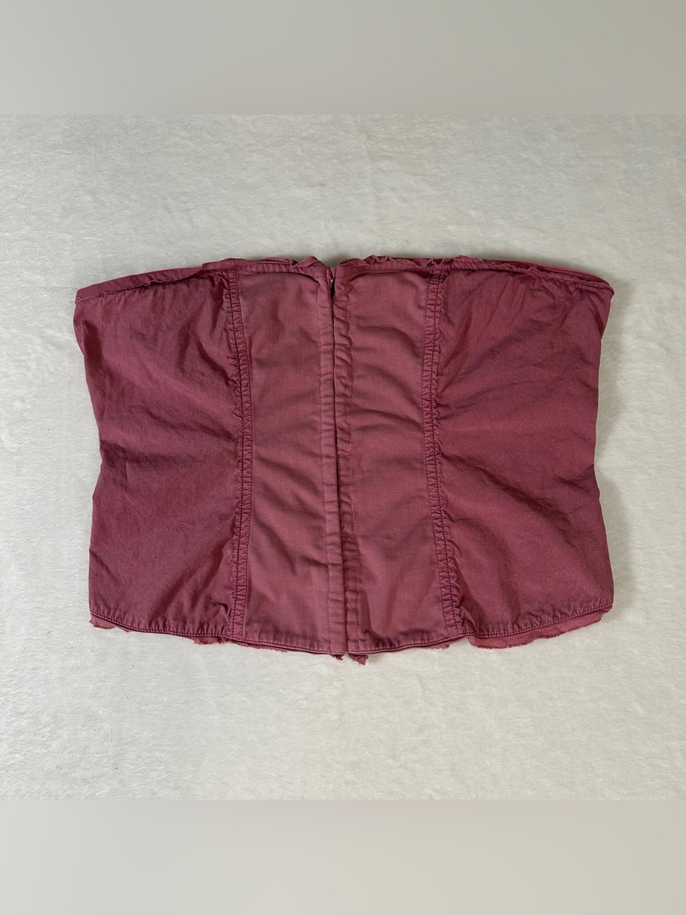 Free People Women’s Strapless Mauve Corset Bandeau Tube Top Size L Fairy Grunge - Picture 1 of 7